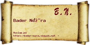Bader Nóra névjegykártya