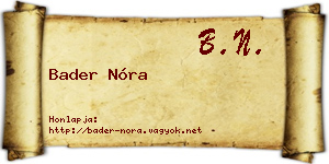 Bader Nóra névjegykártya