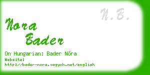 nora bader business card